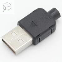 ZIAAN อุปกรณ์บัดกรีชนิด A USB แบบ DIY 4ขาตัวเชื่อมต่อยูเอสบียูเอสบีอะแดปเตอร์2.0ซ็อกเก็ต USB ตัวผู้