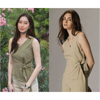 TIYA TWIG TOP (2สี) เสื้อแขนกุดมีเข็มขัดตรงเอว