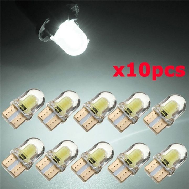 cw-10pcs-car-headlight-bulbs-white-led-w5w-cob-canbus-silicone-car-license-plate-light-lamp-bulbs-auto-reverse-signal