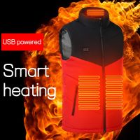 Winter Outdoor Men Electric Heated Jacket USB Heating Vest Winter Thermal Clothes Camping Hiking Warm Hunting Jacket  Life Jackets