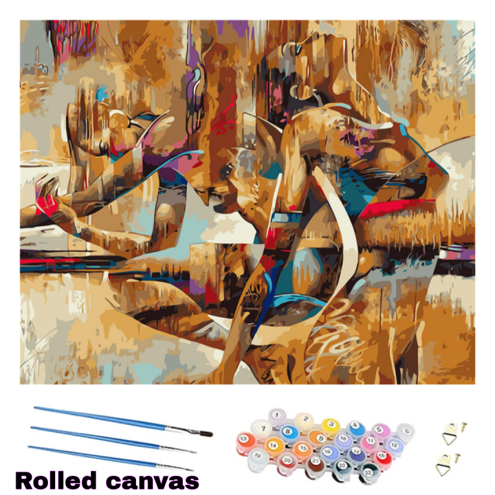 DIY Paint By Numbers Abstract Beautiful Ladies Hobbyist Kit Painting