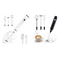 Handheld Electric Whisk Egg Beater Milk Frother Whisk Egg Beater Household Milk Shaker Mixer Foamer White