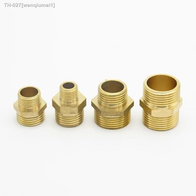 ☇ 1/8 1/4 3/8 1/2 3/4 1 BSP Male Thread Brass Pipe Fitting Equal Reducing Hex Nipple Coupler Connector Adapter