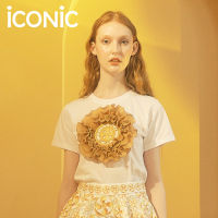 iCONiC GOLD TURBINE T-SHIRT #4633 เสื้อยืด ตกแต่ง ลายปัก กังหัน มงคล สีทอง เข้ม ตกแต่ง ระบาย ผ้าพลีท หรูหรา สวยมาก เสื้อผ้าผู้หญิง เสื้อผู้หญิง