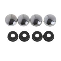 8 Pcs ABS Chrome License Plate Frame Screw Nut Caps+Bolt Cover Set For Car Truck