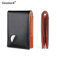 【CW】☬  Geestock Airtag Wallet Men Minimalist Rfid Blocking Mens Card Holder Business Leather Thin Wallets Purse