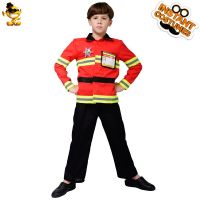 Small boy firefighters firefighters party cosplay costumes Halloween children stage costumes