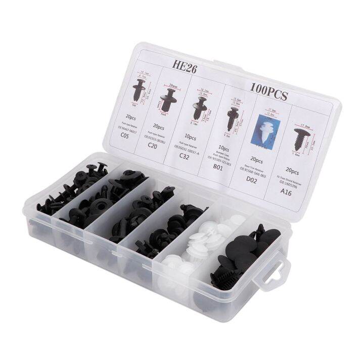 ลดราคา-630pcs-auto-fastener-clip-ผสม-รถ-body-push-retainer-pin-rivet-กันชนประตู-trim-แผงยึด-fastener-kit