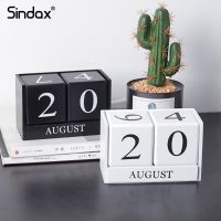 【 YUYANG Lighting 】 Perpetual Calendar Desk Wooden Block Home Office Wood Calendars - Figurines amp; Miniatures Aliexpress