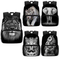 Black Animal Leopard Panda Owl Tiger Backpack For Teenagers Travel Laptop Bag Quality Canvas Rucksack Bookbags Gift