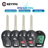 KEYYOU 315Mhz CWTWB1U751รีโมทปุ่มควบคุมสำหรับนิสสันโรกในทางกลับกัน2008 2009 2010 2012 2013 2014 2015 2016ด้วยชิป ID46