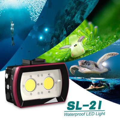 Seafrogs ไฟวิดีโอสำหรับดำน้ำ SL-21ความสว่าง3500ลูเมน,พร้อมสายเคเบิลไฟเบอร์กันน้ำได้ลึกขึ้น40ม./130ft แสงไฟสำหรับถ่ายภาพสำหรับกล้อง/เคสโทรศัพท์