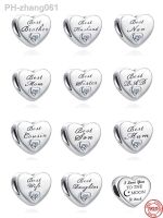 Summer New Heart Best Brother Husband Sister Diy Bead Fit Original Charms Silver 925 Bracelet Jewelry Women Acessories