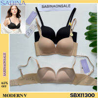 Sabina ซาบีน่า เสื้อชั้นใน Invisible Wire (ไร้โครง) รุ่น Modern V รหัส SBXI1300 CD สีเนื้อเข้ม SBXI1300 BK สีดำ