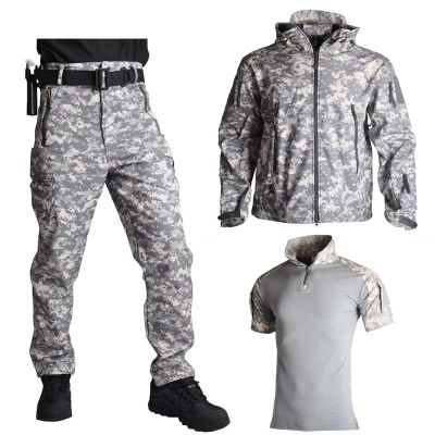 Soft Shell Jacket Pants Shirts Military Uniform Camouflage Tactical Suit Army Clothes Hiking Jackets Waterproof