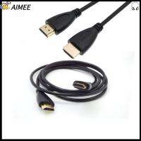 AIMEE ส่วนต่อประสานการฉีดขึ้นรูป สายเคเบิล HDMI 4K 30Hz แกนลวดทองแดงบริสุทธิ์ สายต่อวิดีโอ ขนาดต่างๆ 10.2Gbps สายสัญญาณเสียงและวิดีโอ การส่งข้อมูล