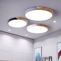 【 YUYANG Lighting 】สำหรับห้องนั่งเล่นไฟเพดาน LED ไม้กลมหรี่แสงได้,มาคารอนไม้โคมไฟแอลอีดีในห้องนอนทันสมัยแสงสีนอร์ดิก