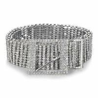 Women Fashion Shiny Belt Waist Chain Crystal Diamond Waistband 10 Rows Full Rhinestone Ladies Luxury Party Belt