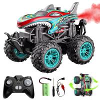 Spray RC CAR 1:18 2.4G Remote Control Shark Head Monster-Car 360 Degree Rotating Dance Stunt Spray Car With Lights Kids Toy