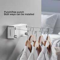 [HOT GELLXKOWOIGHIO 527] 5.2M Double Line Retractable Clothesline Drying Clothes Punch Free Home Storage Coat Hanger Sky Aluminium Clothes Drying Rack