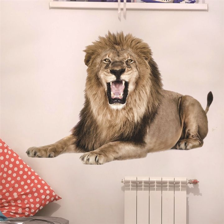 wall-stickers-lion-milk-cow-decorated-wallpaper-self-adhesive-pvc-kids-room-nursery-renovation-mural-walking-tiger-diy-ornaments