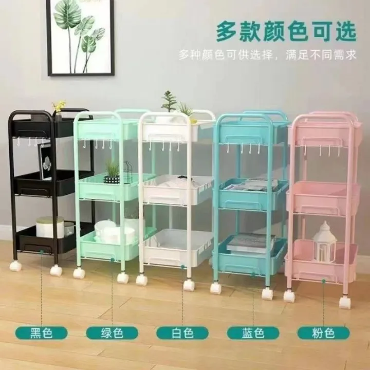 【Tiktok Hot】 3 LAYER FOLDING STORAGE 3 TIER KITCHEN UTILITY TROLLEY