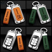 HYSZinc Alloy Key สำหรับ Honda Civic HRV CRV BRV Jazz City Accord Odyssey Elysion Key รถอุปกรณ์เสริม Remote Cover โลหะ Key Case Key ผู้ถือ