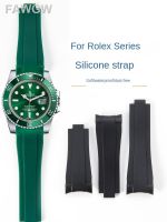 คุณภาพสูงเดิม♧ยางกันน้ำสำหรับ Rolex หัวปรับ20มม. สีดำสีเขียวหุ้นสำหรับผู้ชายนาฬิกาซิลิโคนแบบนิ่มลายผีด้วย Gmt