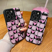 TDJ เคสที่วางโทรศัพท์สายคล้องข้อมือหัวใจรักใหม่สำหรับ iPhone 14 13 12 11 Pro Max 7 8 Plus X XS XR ซิลิโคนนิ่มปกหนัง