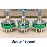 1 Pcs new ALPS  Rotary switch SRRM342800 band Switch 3 Pole 4 speed amplifier Signal switch 20mm