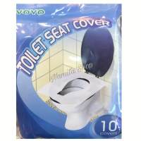 Toilet Seat covers 10 cover แผ่นกระดาษลองชักโครก กันเชื้อโรค กับคราบสกปรก 1 ห่อ 10 ชิ้น