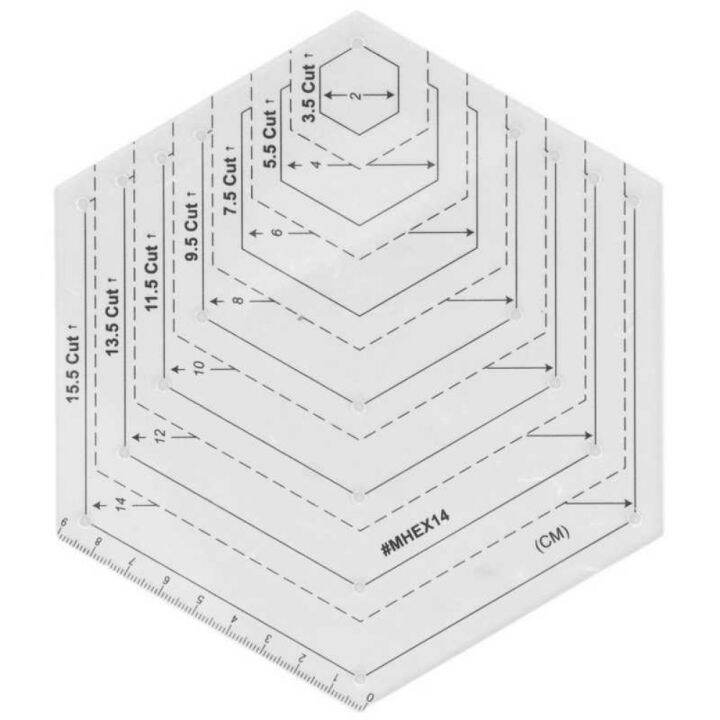 Penggaris Kain Perca Jahit Quilting Segi Enam Transparan Untuk