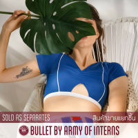 BULLET BY ARMY OF INTERNS เสื้อว่ายน้ำ ขายแยกชิ้น เสื้อแขนสั้น รุ่น Primary top / สีฟ้า