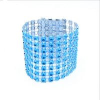 10Pcs/Lot Plastic Rhinestone Wrap Blue Napkin Ring New Napkin Rings Chair Buckle Hotel Wedding Supplies Home Talbe Decoration