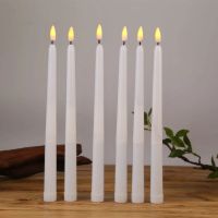 3 or 6 Pieces White Flameless Candles With Yellow/Warm White Flickering Light Battery Powered Electronic LED Decorative Candles