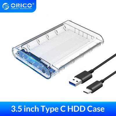 เคส ORICO HDD USB3.1ฮาร์ดไดรฟ์เสริม SATA เป็น Type-C 3.5นิ้ว SSD/กล่อง HDD จัดเก็บข้อมูล UASP 8TB พร้อมอะแดปเตอร์12V