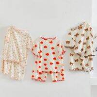 CUTE BABY?พร้อมส่ง?ชุดเซ็ทเด็กผู้หญิง กางเกงสามส่วนผ้าร่องนุ่มเด้งลื่น สำหรับเด็ก(380)