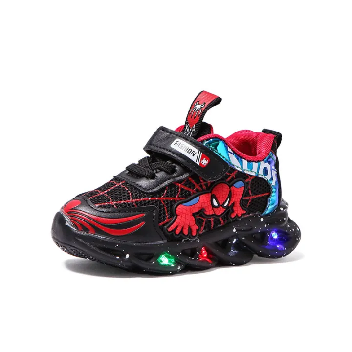 sonrojo Comerciante itinerante doble Spiderman Shoes for Kids New Style Boys Sneakers Mesh Sports LED Glowing  Shoes Girls Children Breathable Shoes for Boys Velcro Sneakers for Kids |  Lazada PH