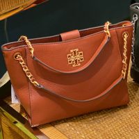 ❤️? ของแท้!! พร้อมส่งในไทย! Tory Burch Britten Mini Tote Bag สีส้มอิฐ อะไหล่ทอง ❤️?