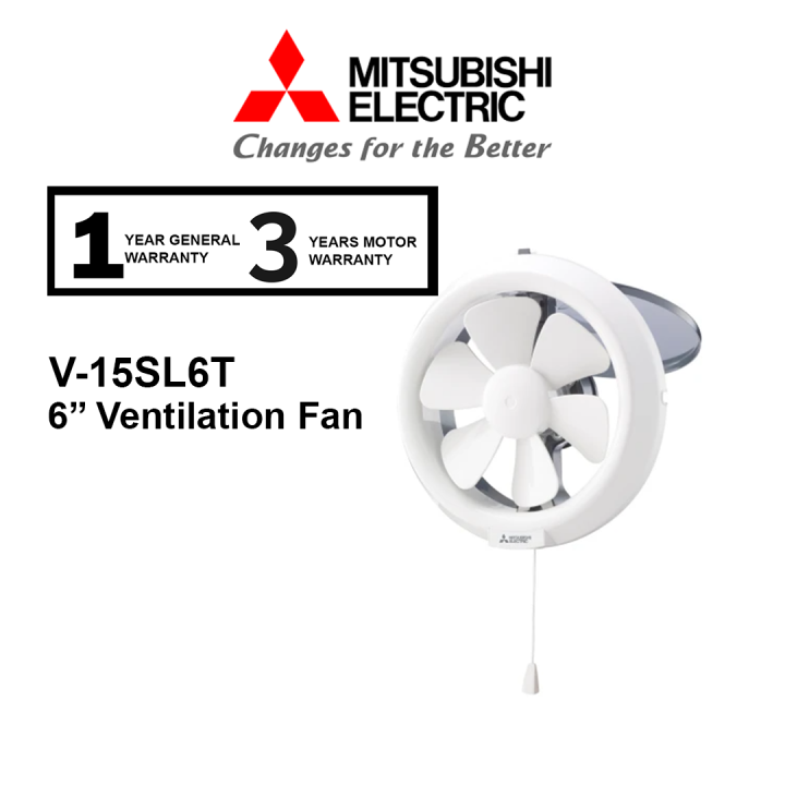 Mitsubishi Exhaust Fan V15SL6T 6’’ Ventilation Fan For Glass Type