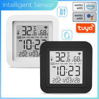 Tuya WiFi Inlgient Sensor ℉℃ Switch TimeTemperatureHumidity Display Home Linkage Sensors LCD Display USB Power Supply