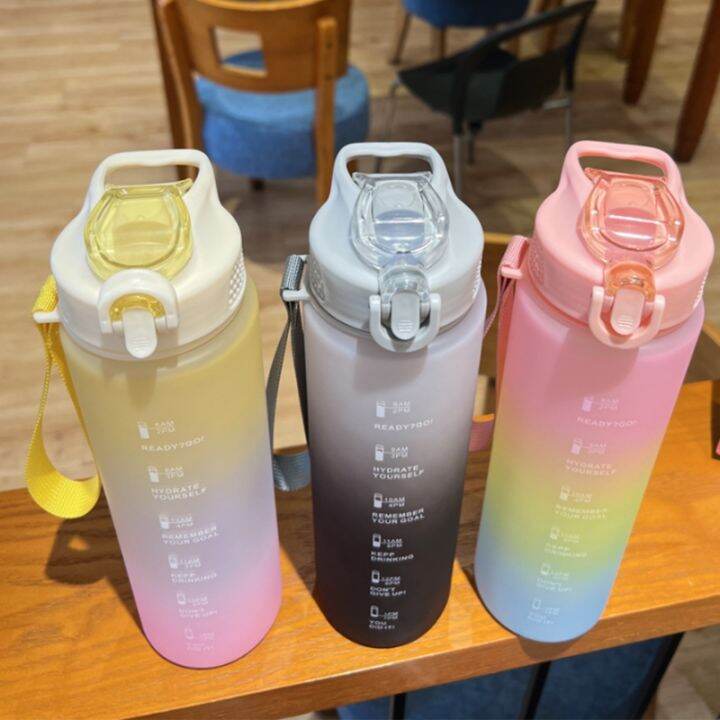 high-end-cups-1ลิตรขวดน้ำที่มีขนาดเวลาออกกำลังกายกีฬากลางแจ้งขวดน้ำด้วยฟาง-f-rosted-รั่วซึมสร้างแรงบันดาลใจกีฬาถ้วย