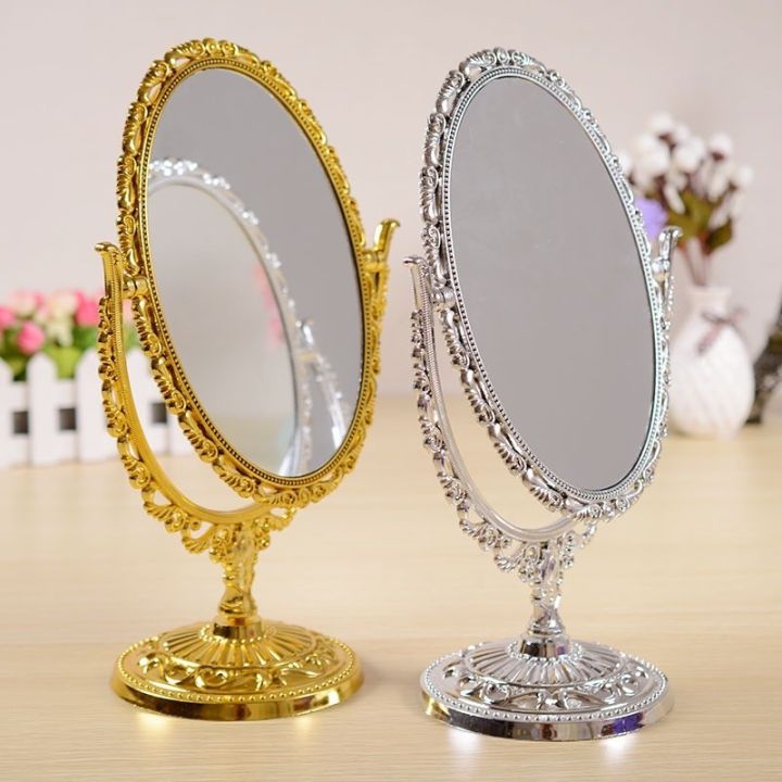 oval-table-mirror-กระจกตั้งโต๊ะ-2-หน้าขอบหลุยส์ทรงวงรี