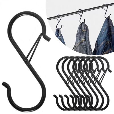 【YF】 5PCS Hanging Heavy Duty S Hooks with Safety Buckle Design for Clothes Towel Plants Home Kitchen Door Closet Garden Storage