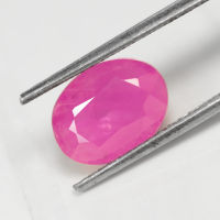 1.75 ct พลอยแดง เผาเก่า สีชมพู (Heated Pink Ruby) บ่อจอห์นสัน ทรงไข่