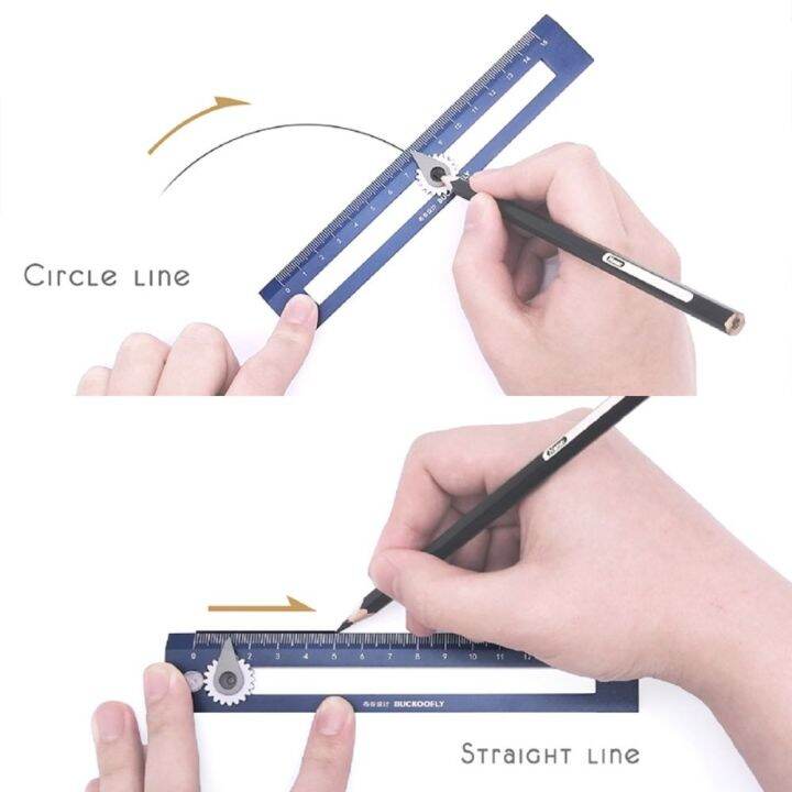 2pcs-gift-2-in-1-student-learning-measuring-tool-compass-ruler-drawing-ruler-drawing-circle-tool