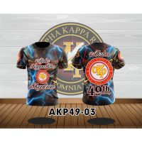 2023 new49th Anniversary Anniversari 3D T-Shirt Unisex Summer Short Sleeve 2022 AKP Alpha Kappa Rho Full Sublimation Frat Shirt