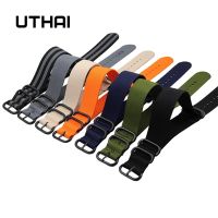 UTHAI P31 Nylon Straps 18mm 20mm 22mm 24mm Nylon Watch Band nylon canvas watch strap with five-ring black buckle steel thic Straps