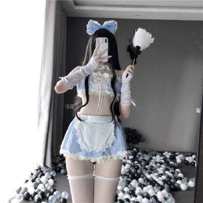 Sexy Anime Cosplay Costumes Kawaii Blue Sexy Maid Outfit For Woman Bikini for Women Blue White Sailor School Girl Outfit