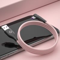 2.4a Usb Type C แบบโค้งงอ90องศาเคลื่อนที่ได้อย่างรวดเร็วสำหรับสาย Samsung สายโทรศัพท์ที่ชาร์จ Xiaomi ข้อมูลประเภท C